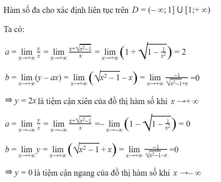 Phương pháp tìm đường tiệm cận xiên của đồ thị hàm số - các bài tập áp dụng 5