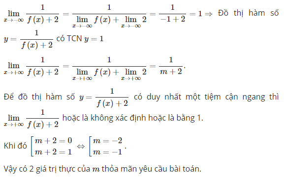 Phương pháp giải và bài tập tìm đường tiệm cận của g[f(x)] khi biết f(x) cực hay 14