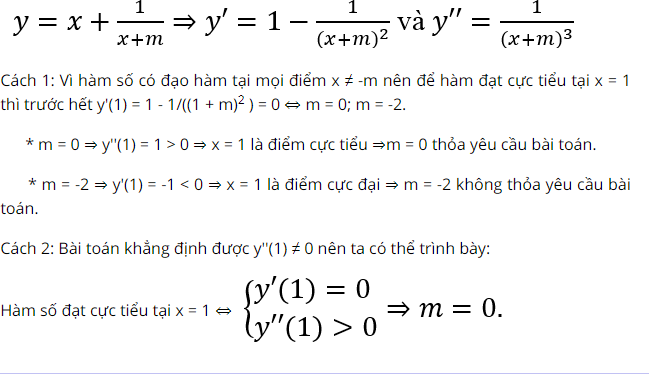 Dạng bài tìm tham số sao cho cực trị của hàm số thỏa điều kiện cho trước cực chi tiết 9