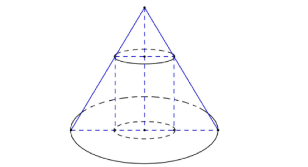 Vẽ hình chiếu trục đo vuông góc đều của một hình nón cụt