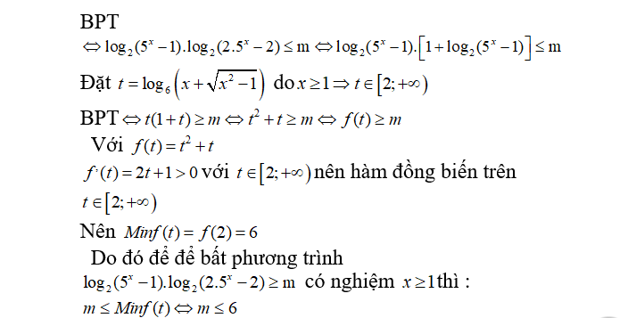 10 câu bài tập Bất phương trình Lôgarit khó có lời giải chi tiết nhất 6