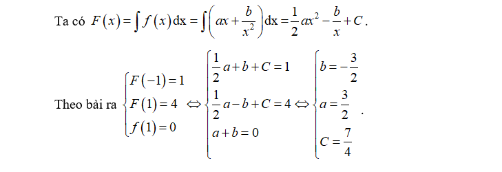 Tổng hợp bài tập tính nguyên hàm của hàm số hữu tỉ có lời giải chi tiết nhất 7