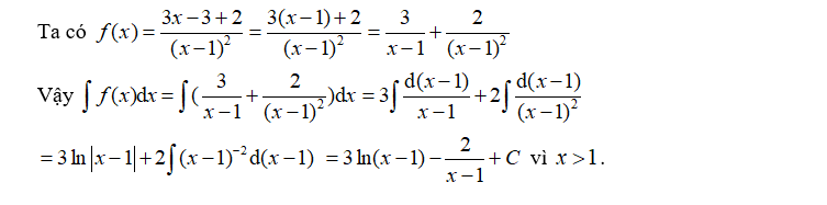 Tổng hợp bài tập tính nguyên hàm của hàm số hữu tỉ có lời giải chi tiết nhất 11