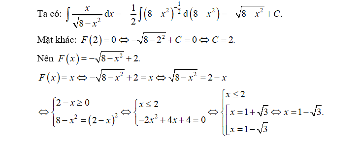 20 câu bài tập tính nguyên hàm bằng phương pháp đổi biến số có lời giải chi tiết 13
