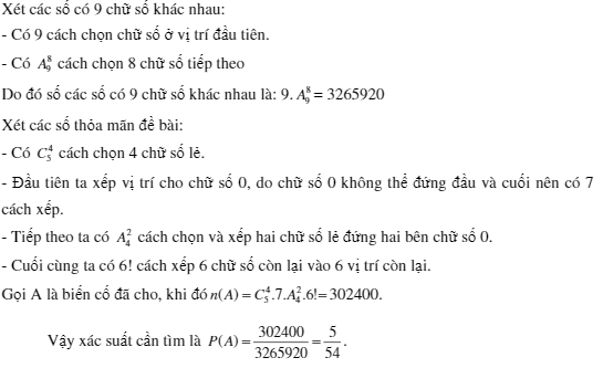 Bài tập tổ hợp xác suất cực hay có lời giải chi tiết 14