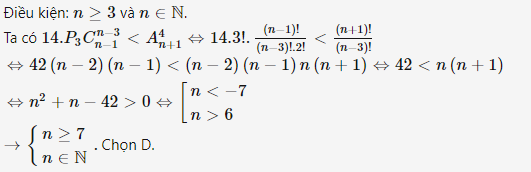 Bài tập phương trình, bất phương trình tổ hợp chỉnh hợp có lời giải chi tiết 9