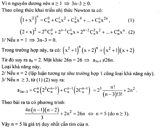 Bài tập trắc nghiệm nhị thức Newton có lời giải chi tiết 8