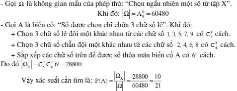 Bài tập tổ hợp xác suất cực hay có lời giải chi tiết 10