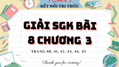 Giải SGK Bài 8 Chương 3 Trang 40, 41, 42, 43, 44, 45 Toán 7 Kết Nối Tri Thức 15